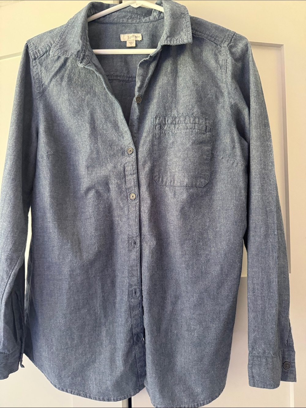 J. Jill Women's Chambray Button-Down Shirt - Light Blue
